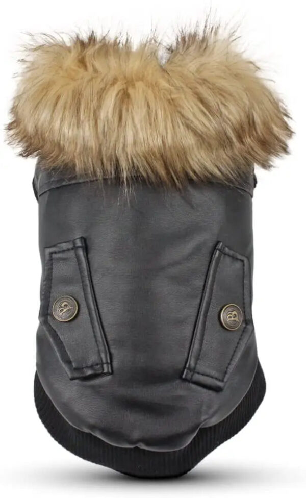Waterproof Leather Dog Coats - ATUBAN Winter Puppy Jackets for Small to Medium Dogs - Image 3