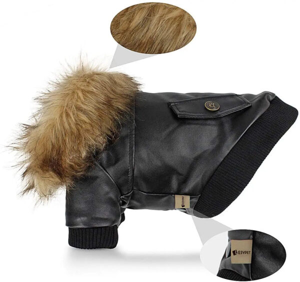 Waterproof Leather Dog Coats - ATUBAN Winter Puppy Jackets for Small to Medium Dogs - Image 5